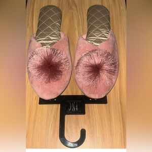 INC International Concepts Pink Pom-Pom Slippers